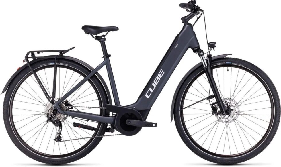 CUBE TOURING HYBRID ONE 500 GREY/WHITE Lageinstap Grey/white EEXS 46cm EEXS 2024