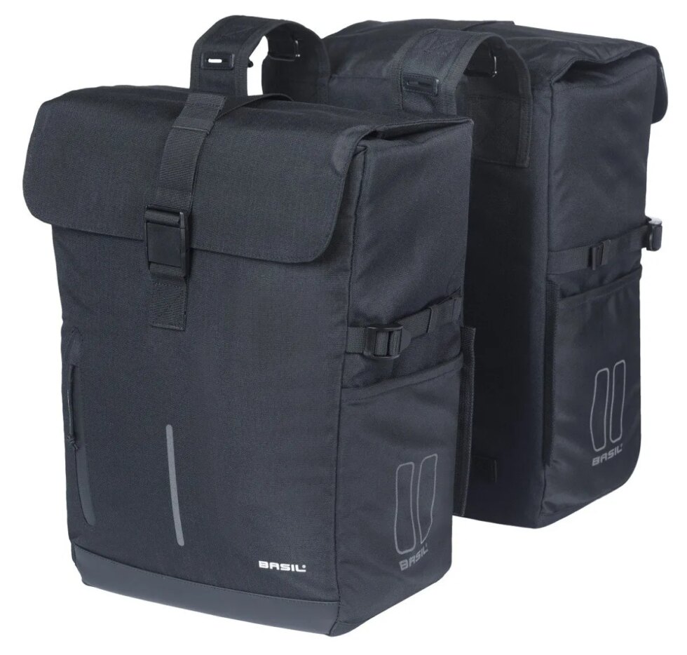 Basil fietstas dubbel Move zwart 30L