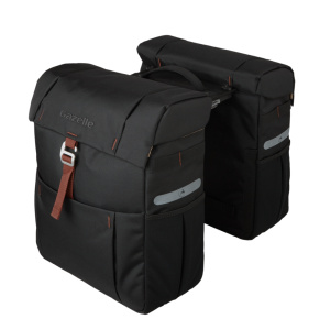 Gazelle dubbele tas black/brown incl.MIK adapter.